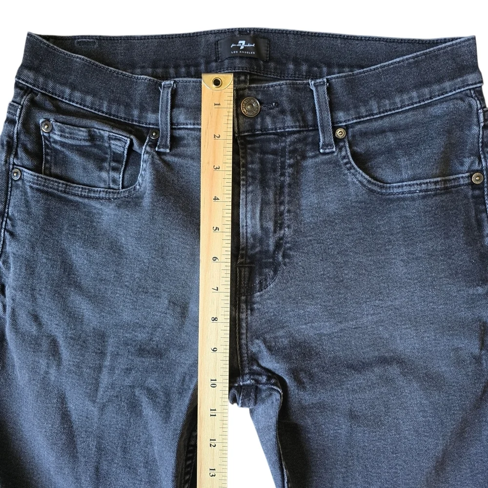 7 For All Mankind Men's Slim Jeans Dark Gray - Picture 7 of 10